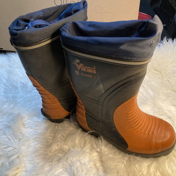 Viking Class 1 Footwear LM 60642 9603 Orange & Black Steel Toe Boots Size 5 Read - Picture 10 of 11